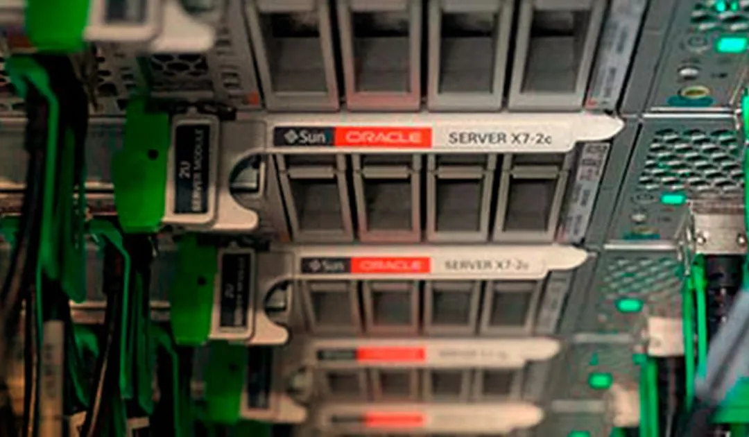 Servidores Oracle instalados en un rack