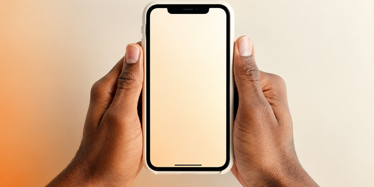Persona sosteniendo un iPhone con ambas manos