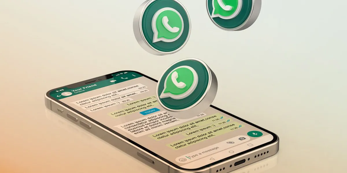 Teléfono móvil con una conversación de WhatsApp