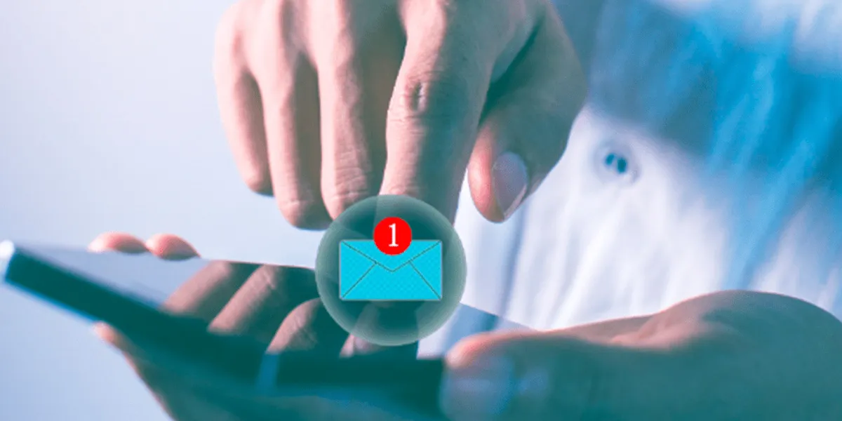 Notificación de correo electrónico en un smartphone