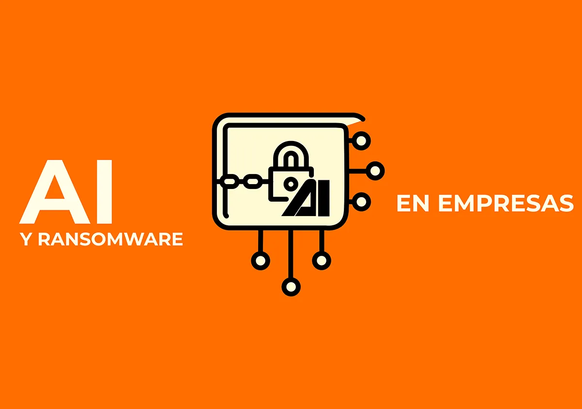 Ilustración sobre inteligencia artificial y ransomware aplicada a la ciberseguridad empresarial