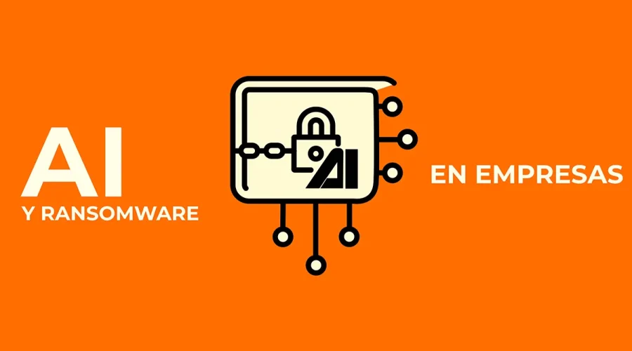 Ilustración sobre IA y ransomware