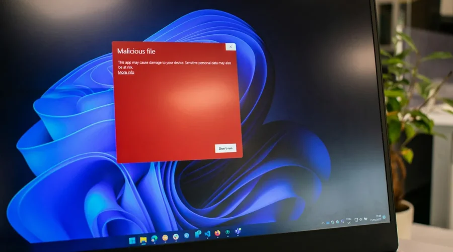 Alerta de archivo malicioso en Windows