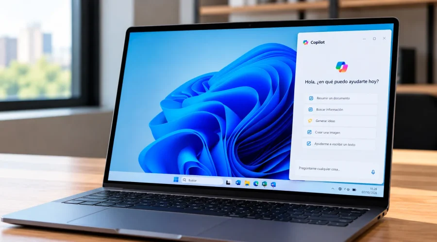 Portátil con Microsoft Copilot abierto