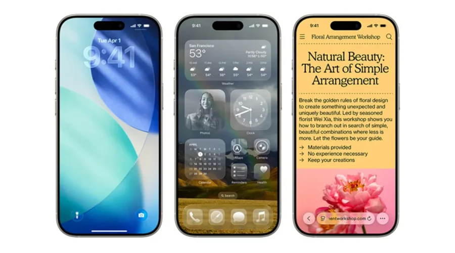 iPhone con el diseño de iOS 26