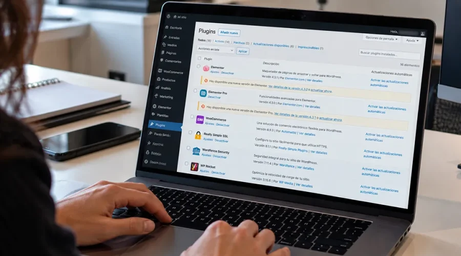 Revisión de plugins y seguridad en una página web WordPress