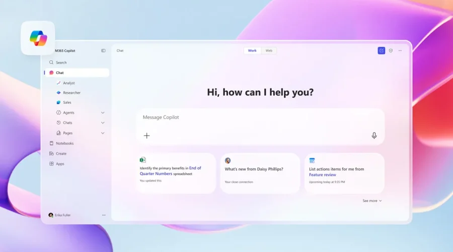 Interfaz de Microsoft Copilot