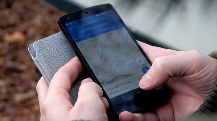 Mapa abierto en un smartphone