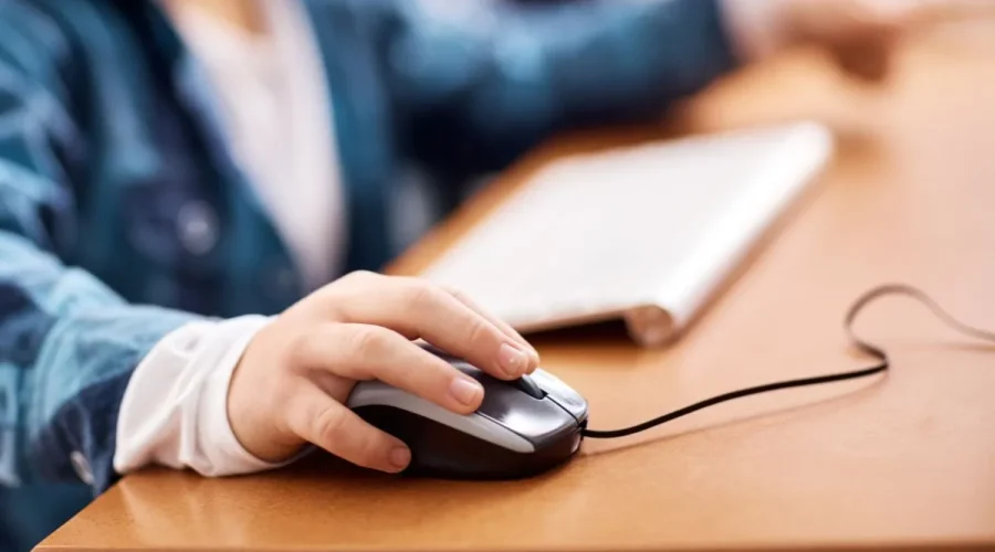 Estudiante utilizando un ordenador