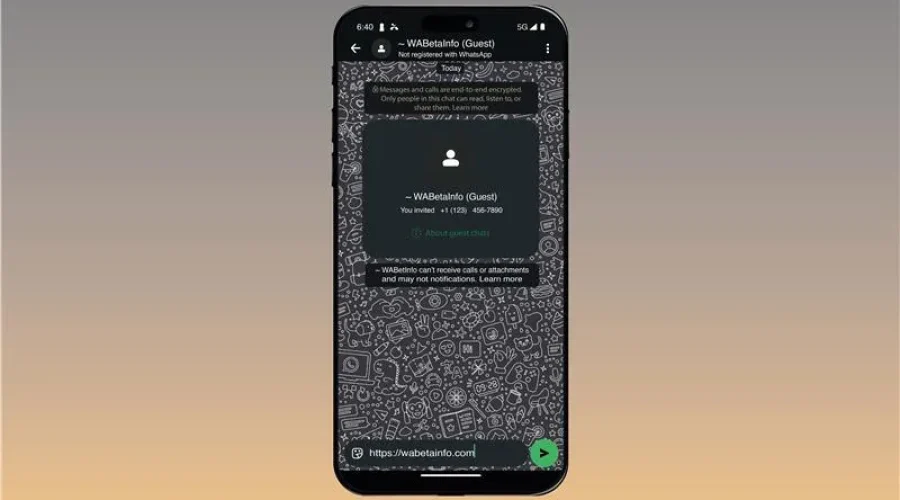 Chat de invitado en WhatsApp